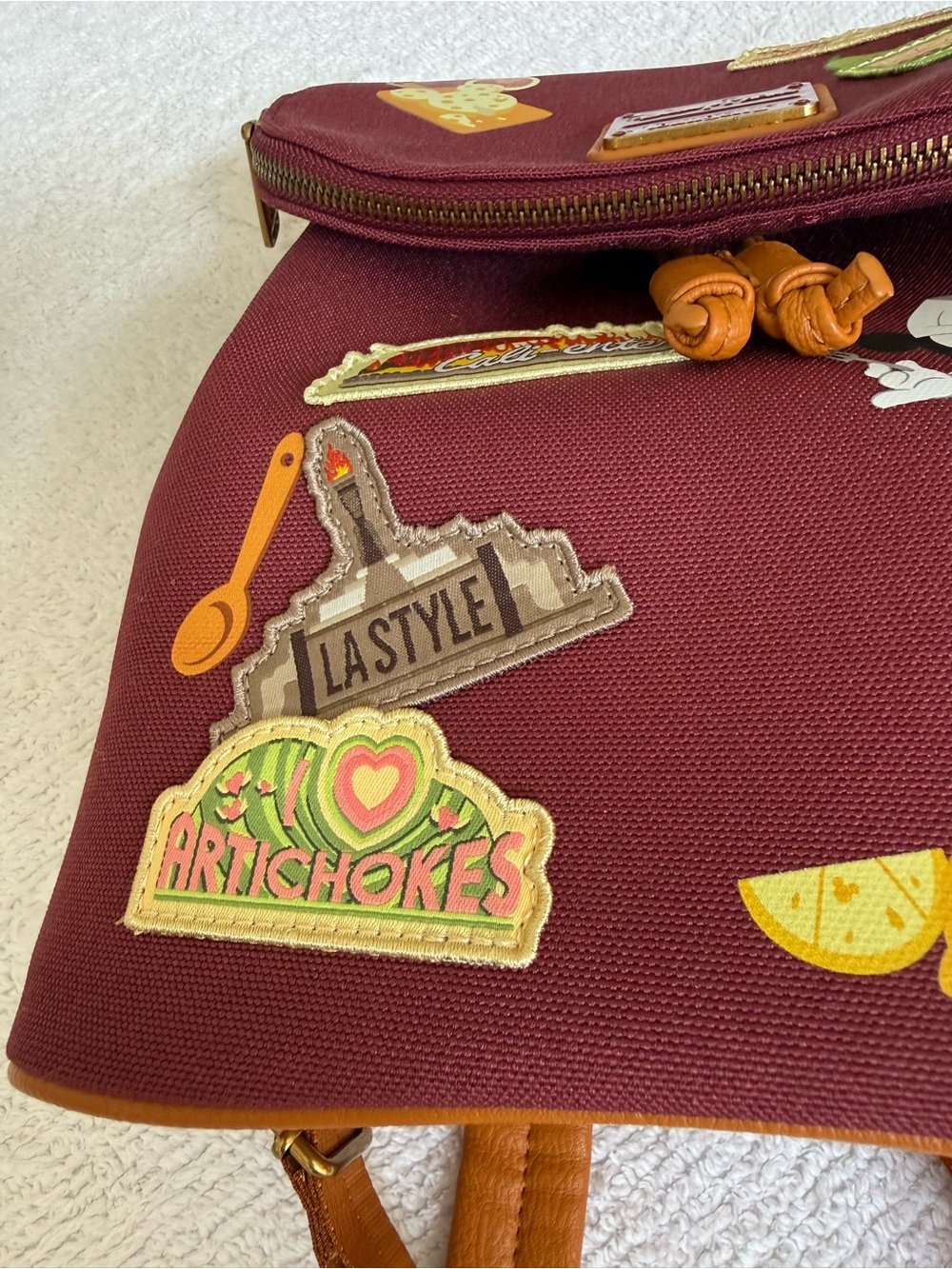 Loungefly DCA Disney Food & Wine Festival 2024 Canvas Mini Backpack - Picture 10 of 11